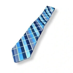 Perry Ellis necktie/gray/teal/green checke…